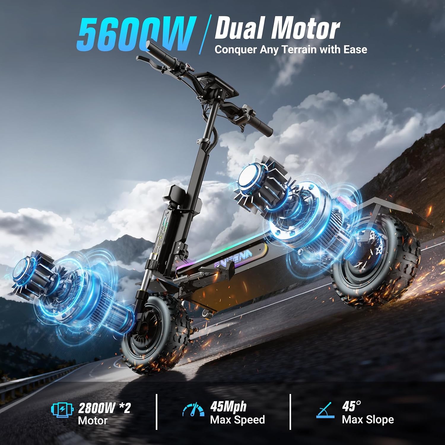 大人用電動スクーター：5600Wデュアルモーター、最高速度4 - 60V 5600W Dual Motor Electric Scooter のレビューと価格